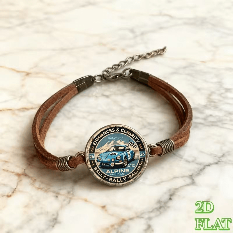 2D Flat Pattern Vintage Bracelet, Fashion Gift